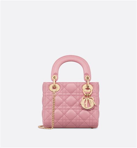 lady dior pink with wordings|Mini Lady Dior Bag Melocoton Pink Cannage Lambskin.